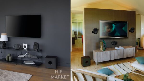 Altavoces satélite Focal Sib Evo en negro, diseño compacto y moderno para sistemas de cine en casa